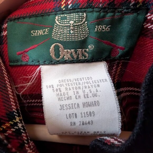 Red Tartan Plaid Dress, Orvis, Jessica Howard, size 12 - Picture 4 of 14